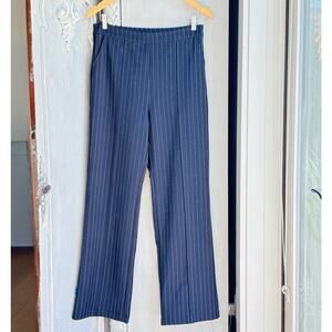 Navy Pinstripe Tailored Trousers Corporatecore Office Pants M